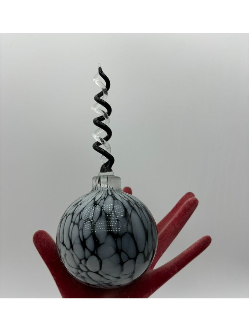 70s  Ebling & Ruess Hand Blown Molted Glass Perfume Bottle-NOS